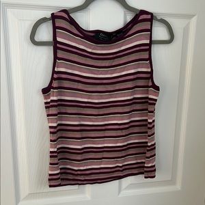 Dana Buchman Striped Sleeveless Top - Purple and Pink